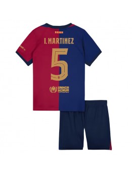 Barcelona Inigo Martinez #5 Replika Hemmakläder Barn 2024-25 Kortärmad (+ byxor)